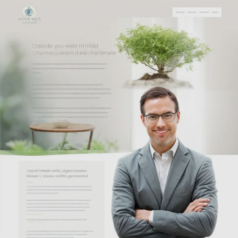 Relaxed executive practicing breathing exercises